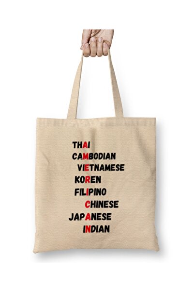 Baskı Dükkanı AMERIČKI Ostali zaustavljaju mržnju prema AAPI tkanini Torba Du...
