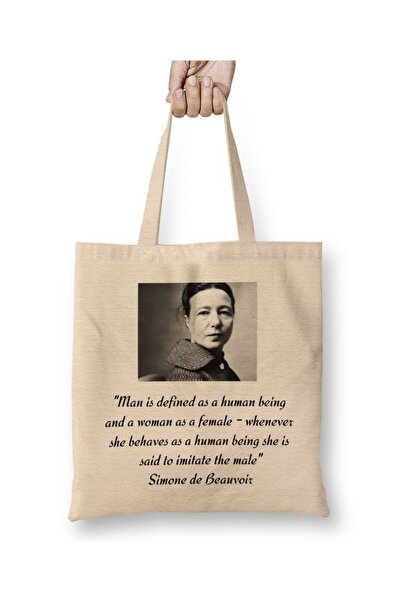 Baskı Dükkanı Simone De Beauvoir tkanina Torba duga Sa ručkom