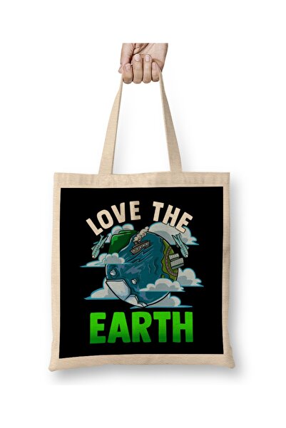 Baskı Dükkanı Voli Zemlju Hipster Slatka Hipijevska Majka Zemlja Tkanina Torb...