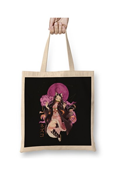 Baskı Dükkanı Demon Slayer Kimetsu No Yaiba Nezuko Anime 06 Tkanina Torba Dug...