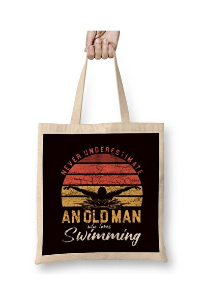 Baskı Dükkanı Old Man Swimmer Swimming Pool Retro Swim Water Sports Coach υφα...