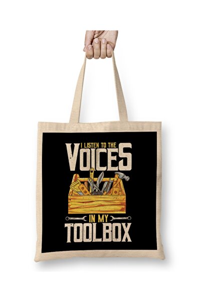 Baskı Dükkanı Slušam glasove u svom alatnom košu Majica sa šalom za majstora ...