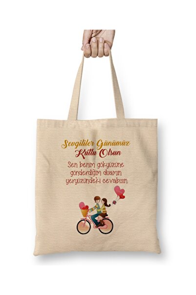 Baskı Dükkanı Poklon za Dan zaljubljenih za partnera 0228 Tkanina Torba Duga ...