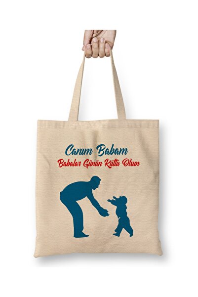 Baskı Dükkanı Poklon za Očev dan za oca 038 Tkanina Torba Dugačka Sa ručkom