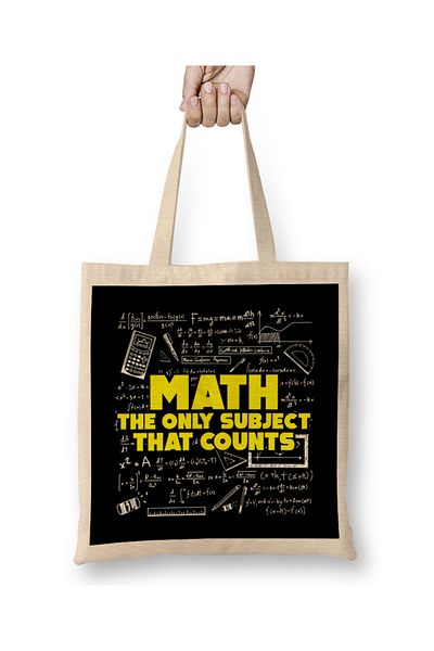 Baskı Dükkanı Matematică Singura subiectă care contează Funny Pun Tote Bag Mâner lung