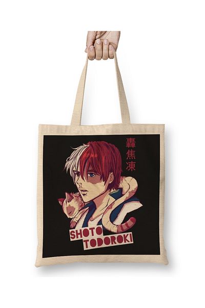 Baskı Dükkanı Shoto Todoroki 01 υφασμάτινη τσάντα με μακριά λαβή