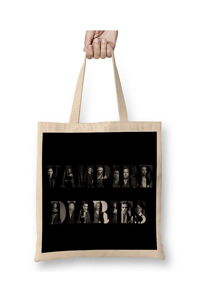 Baskı Dükkanı Vampire Diaries 03 υφασμάτινη τσάντα με μακριά λαβή