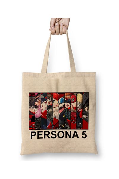 Baskı Dükkanı Persona 5 Striker All Character υφασμάτινη τσάντα με μακριά λαβή