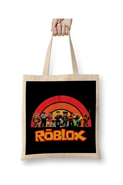 Baskı Dükkanı Roblox R Noob Nouă geantă din pânză cu mâner lung