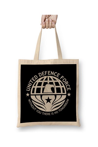 Baskı Dükkanı Edge Of Tomorrow United Defense Force υφασμάτινη τσάντα με μακριά λαβή