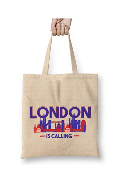 Baskı Dükkanı London zove Skyline UK odmorska majica Torba duga Sa ručkom