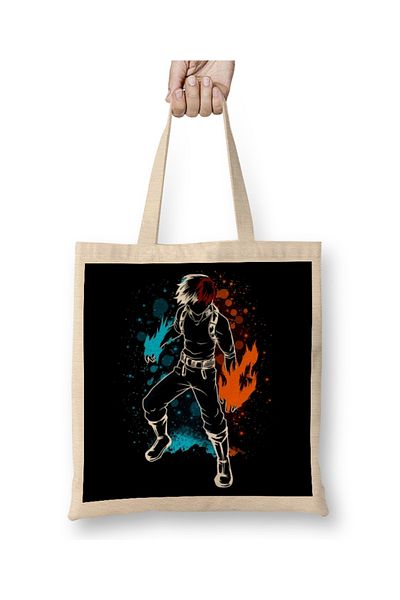 Baskı Dükkanı Shoto Todoroki My Hero Academia υφασμάτινη τσάντα με μακριά λαβή