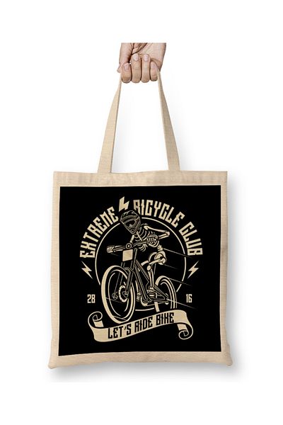 Baskı Dükkanı Υφασμάτινη τσάντα Extreme Bicycle Club με μακριά λαβή