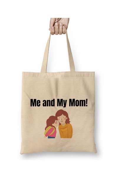 Baskı Dükkanı Υφασμάτινη τσάντα ME AND MY MOM με μακριά λαβή