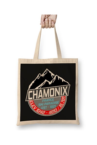 Baskı Dükkanı Скі Шамоні Монблан Скіінг Парадайз 01 Сумка з довгими ручками