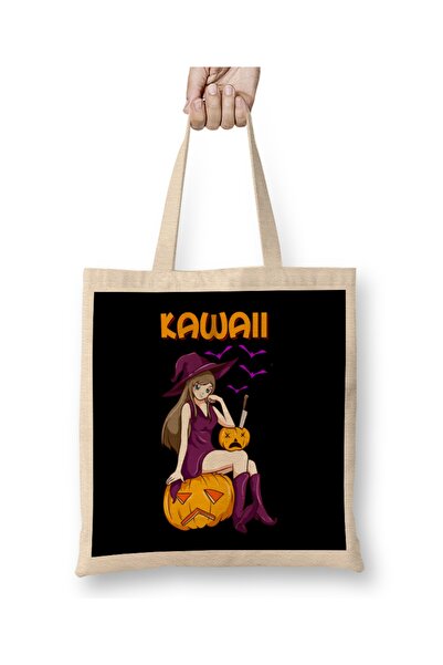 Baskı Dükkanı Kawaii devojka Halloween anime veštica waifu odeća Torba duga S...