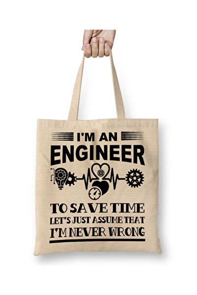 Baskı Dükkanı Veruj mi, ja sam inženjer 02 Tkanina Torba Duga Sa ručkom
