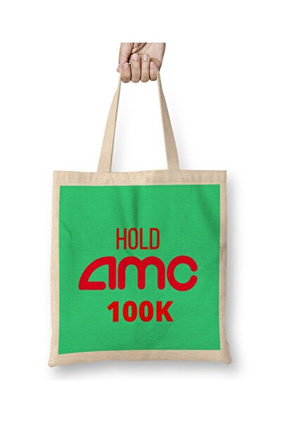 Baskı Dükkanı AMC DAY Stock TO THE MON HOLD 100K Tkanina Torba Duga Sa ručkom
