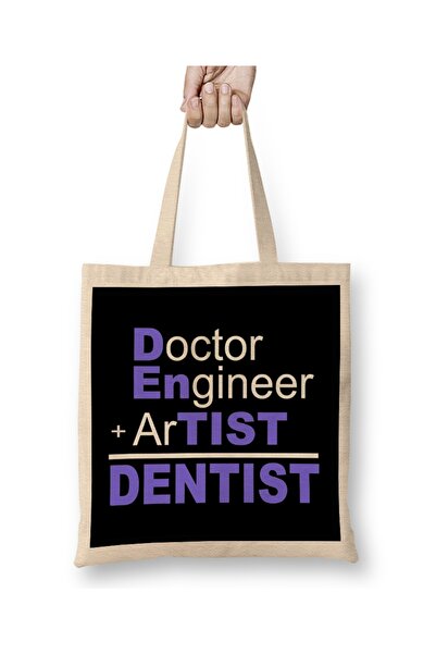 Baskı Dükkanı Doktor Inženjer Umjetnik Zubar Tkanina Torba Duga Sa ručkom
