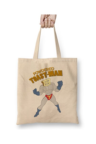 Baskı Dükkanı Čovek od tosta u prahu - Ren i Stimpy, tkanina Torba duga Sa ru...