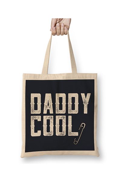 Baskı Dükkanı Fathers Day Daddy Cool υφασμάτινη τσάντα με μακριά λαβή