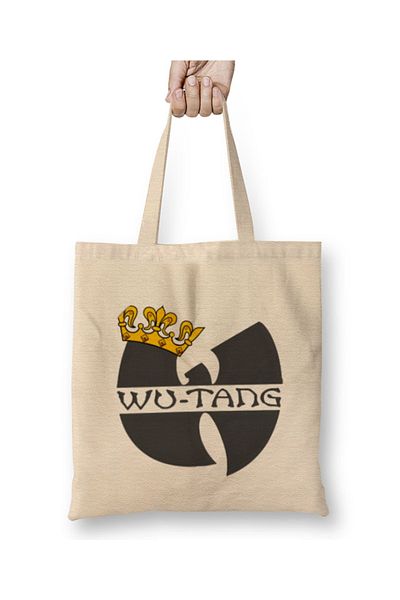 Baskı Dükkanı Logo Wu Tang Clan Wutang Clan Vintage 9Os Geantă din pânză în stil vintage cu mâner lung
