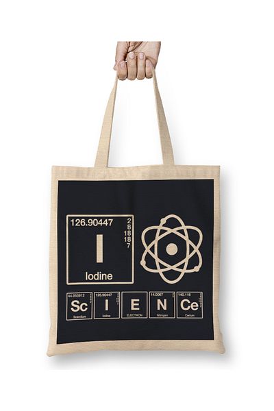 Baskı Dükkanı Geantă din pânză Element Of Love Science cu mâner lung