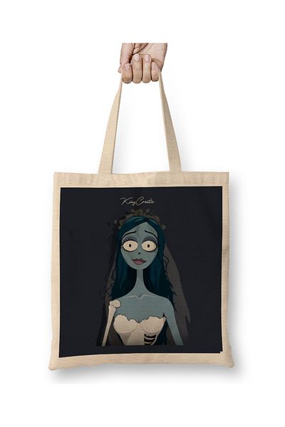 Baskı Dükkanı Geantă tote Emily Corpse Bride cu mâner lung
