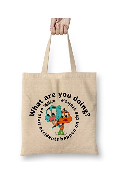 Baskı Dükkanı Gumball Voterson i Darvin Voterson Tkanina Torba Dugačka Sa ručkom