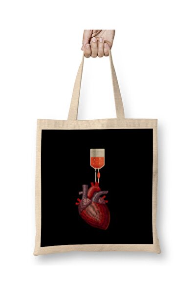 Baskı Dükkanı Heart Love pelena Torba duga Sa ručkom