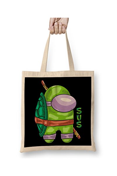 Baskı Dükkanı Among Us Turtle Us Cloth Torba Long Sa ručkom