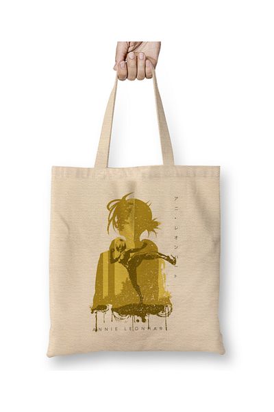 Baskı Dükkanı Attack On Titan Female Titan Minimalist υφασμάτινη τσάντα με μακριά λαβή