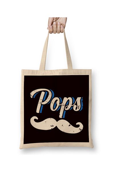 Baskı Dükkanı Pops Poppa Papa Πατέρας Πατέρας Πατέρας Σύζυγος Σκαντζόχοιρος Παππούς υφασμάτινη τσάντα μακριά λαβή