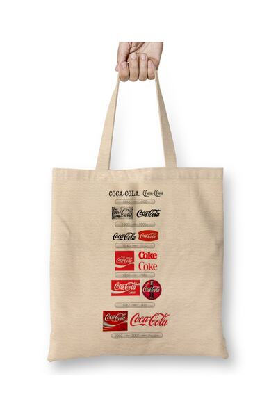 Baskı Dükkanı Λογότυπο Coca Cola 01 υφασμάτινη τσάντα με μακριά λαβή
