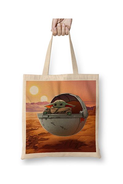 Baskı Dükkanı Geantă pentru scutece Baby Yoda Star Wars 02 cu mâner lung