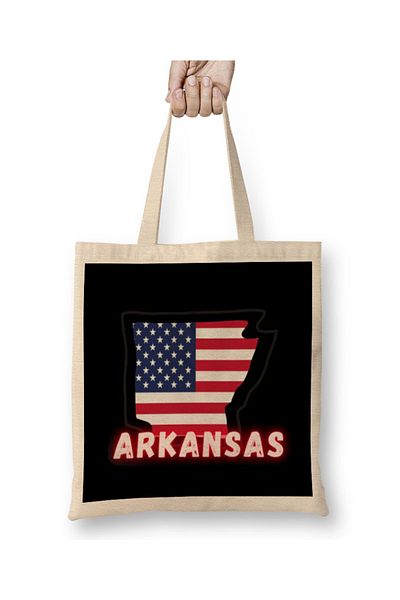 Baskı Dükkanı Υφασμάτινη τσάντα Arkansas με μακριά λαβή