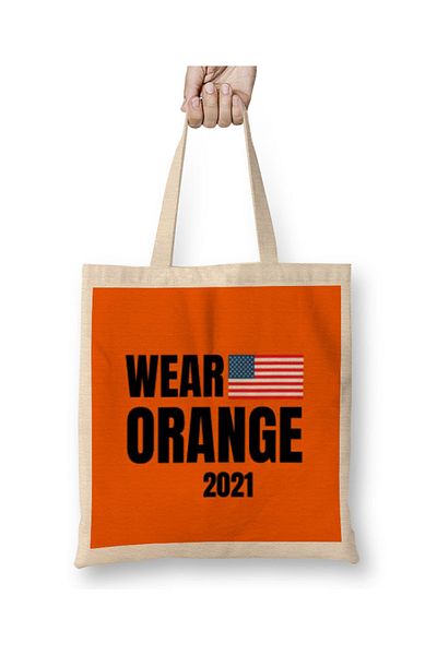 Baskı Dükkanı Φορέστε υφασμάτινη τσάντα Orange Day 2021 με μακριά λαβή
