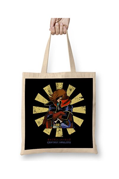 Baskı Dükkanı Kapetan Harlock Retro japanska tkanina Torba duga Sa ručkom