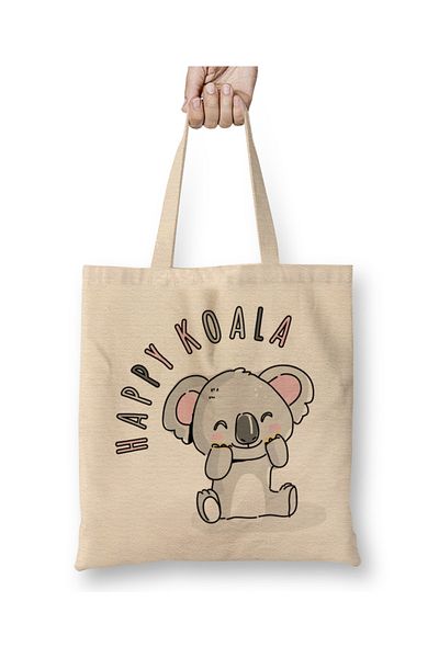 Baskı Dükkanı Happy Koala υφασμάτινη τσάντα με μακριά λαβή