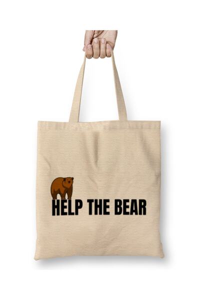 Baskı Dükkanı POMOĆ MEDVJEDU Tkanina Torba Duga Sa ručkom