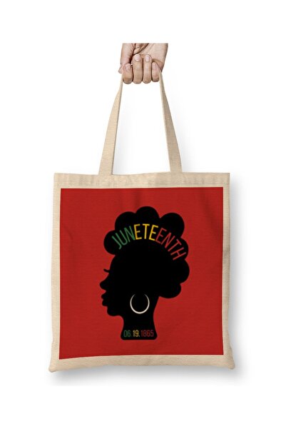 Baskı Dükkanı Crne žene Juneteenth Juneteenth 2021 Tkanina Torba Duga Sa ručkom