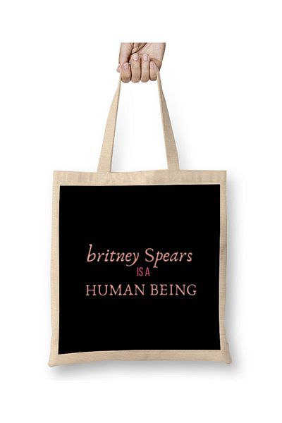 Baskı Dükkanı Britney Spears Is A Human Being υφασμάτινη τσάντα με μακριά λαβή