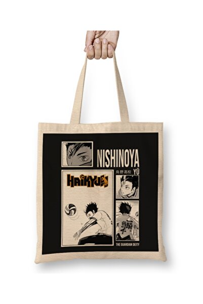 Baskı Dükkanı Haikyuu Haiky? Yu Nishinoya Tkanina Torba Duga Sa ručkom