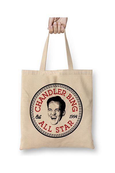 Baskı Dükkanı Geantă tote Chandler Bing Friends All Star Converse Logo cu mâner lung