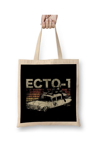 Baskı Dükkanı Retro Ecto 1 υφασμάτινη τσάντα μακριά λαβή