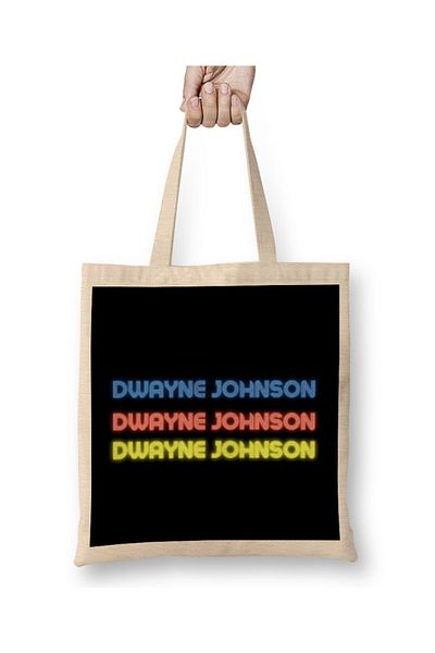 Baskı Dükkanı Υφασμάτινη τσάντα Dwayne Johnson με μακριά λαβή