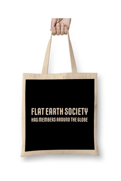 Baskı Dükkanı Članovi širom sveta The Flat Earth Society T-shirt Torba Dugačk...