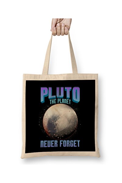 Planetary Science Pluto the Planet Never Forget Cloth Bag Long Handle