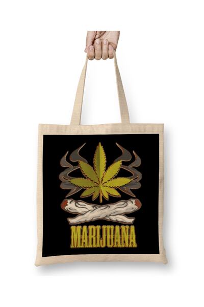 Baskı Dükkanı Marihuana 03 Tkanina Torba Duga Sa ručkom