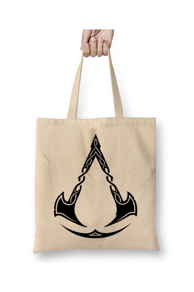 Baskı Dükkanı Assassins Creed Valhalla Sjekira ubica Tkanina Torba Duga Sa ru...